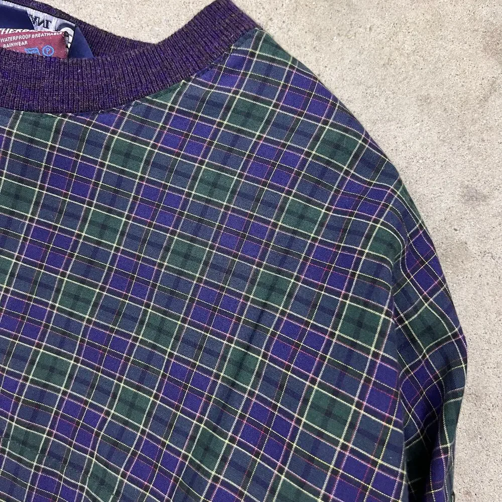 Vintage Sunderland Scotland Weatherbeater Golf Plaid Windbreaker Jacket L